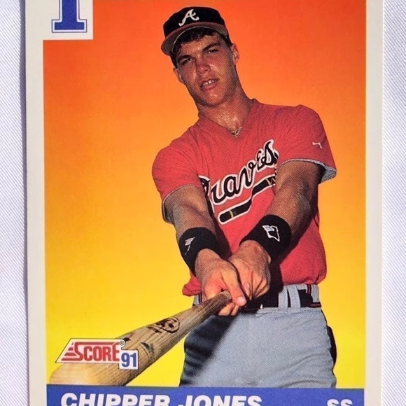 1991 Score Chipper Jones “1st Round Draft Pick” Card - Picture 7 of 9